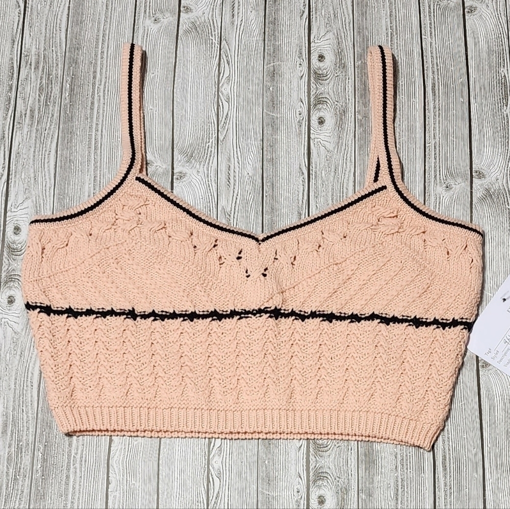Express Crochet Knit Cropped Sweater Cami Small - New With Tags